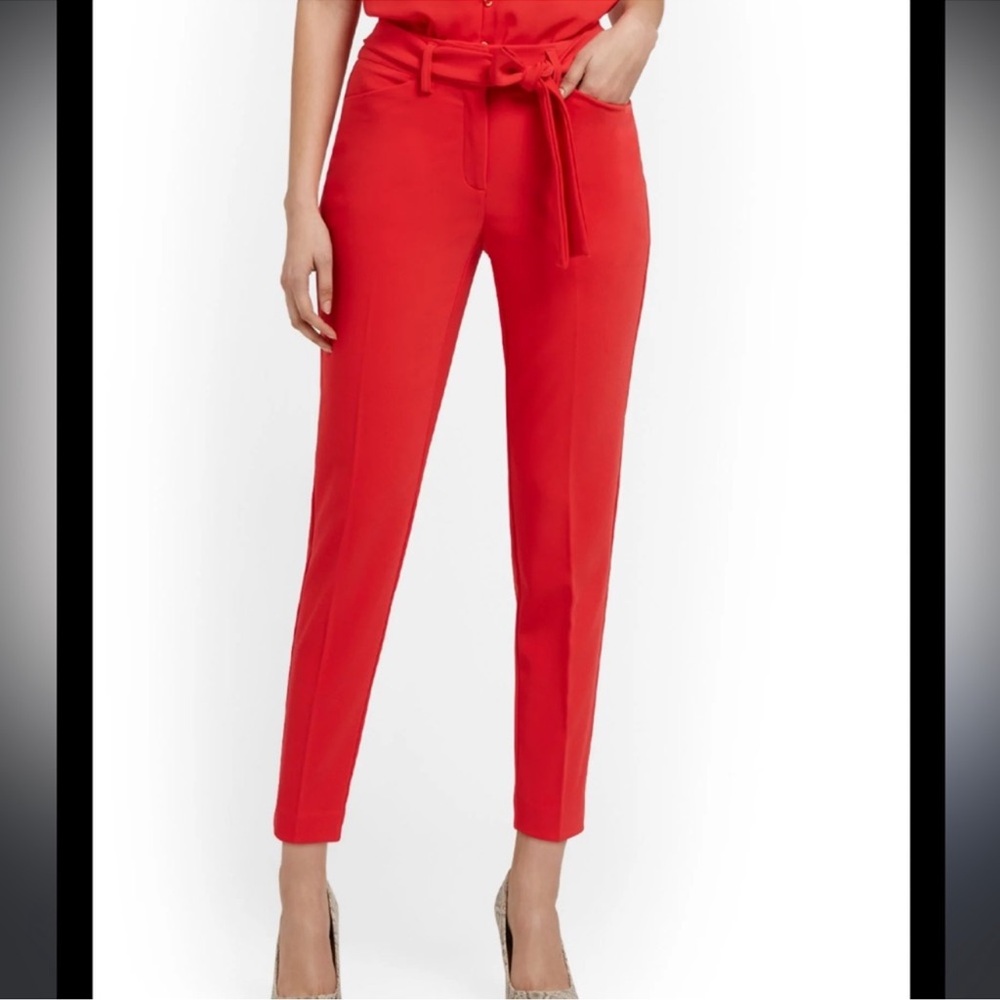 Express Vibrant Red Ankle Pants